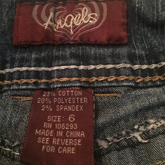 Angels Mini Stretch Denim Shorts Size 6 - Picture 5 of 6